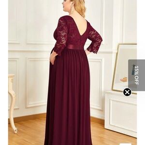 Ever Pretty Burgundy Lace Wedding Dress